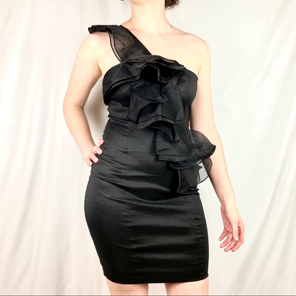 Max & Cleo Alanna One Shoulder Taffeta Dress NWT